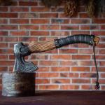 Valknut Viking Hand-Forged Battle Axe – Throwing Hatchet