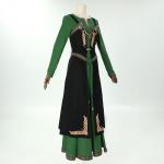 Viking Women's Retro Dress with Apron and Brooch