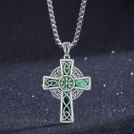 Sterling Silver Viking Vegvisir Cross Necklace
