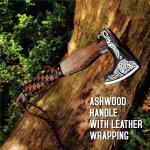 Handmade Viking Throwing Axe with Ash Wood Handle