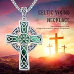 Sterling Silver Viking Vegvisir Cross Necklace