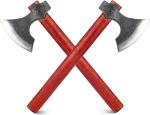 Viking Throwing Axe Set of 2 Bearded Tomahawks