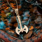10K Gold Viking Tomahawk Axe Pendant Necklace