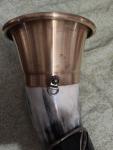 Norse Drinking Horn with Iron Cross and Brass
