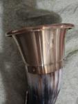 Norse Drinking Horn with Iron Cross and Brass
