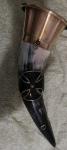 Norse Drinking Horn with Iron Cross and Brass