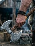 Medieval Viking Double-Headed Axe with Sheath