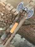Medieval Viking Double-Headed Axe with Sheath