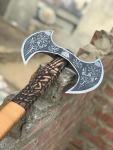 Medieval Viking Double-Headed Axe with Sheath