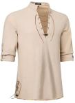 Men's Cotton Lace-Up Shirt for Viking Costume