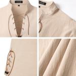 Men's Cotton Lace-Up Shirt for Viking Costume