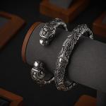 Viking Dragon Head Pewter Bracelet for All