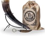 Viking Drinking Horn with Stand and Opener