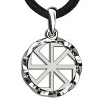 Kolovrat Sun Wheel Pendant in Sterling Silver