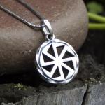 Kolovrat Sun Wheel Pendant in Sterling Silver