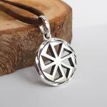 Kolovrat Sun Wheel Pendant in Sterling Silver