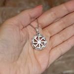 Kolovrat Sun Wheel Pendant in Sterling Silver