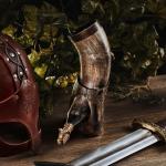 Authentic Viking Drinking Horn with Leather Holster