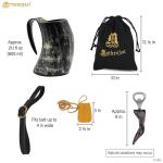 Viking Horn Mug Set with Opener and Pouch