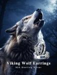 Viking Wolf Hoop Earrings in Sterling Silver