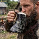 Viking Horn Mug Set with Opener and Pouch