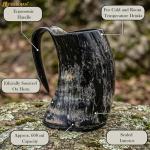 Viking Horn Mug Set with Opener and Pouch