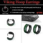 Sterling Silver Viking Rune Hoop Earrings