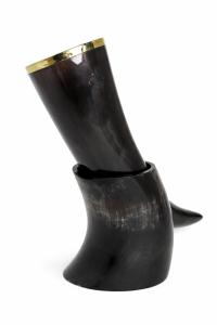Ox Horn Drinking Horn Mug with Stand – 10-12 Inch