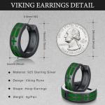 Sterling Silver Viking Rune Hoop Earrings