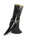 Ox Horn Drinking Horn Mug with Stand – 10-12 Inch