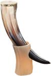 Ox Horn Drinking Horn Mug with Stand – 10-12 Inch