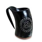 Viking Drinking Horn Mug – 34 oz Engraved Tankard
