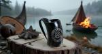 Viking Drinking Horn Mug – 34 oz Engraved Tankard