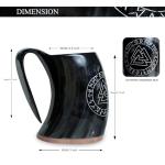 Viking Drinking Horn Mug – 34 oz Engraved Tankard