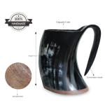 Viking Drinking Horn Mug – 34 oz Engraved Tankard