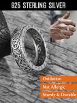 Men's Sterling Silver Norse Runes Viking Ring