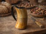 Norse Drinking Horn Tankard with Burnt Finish