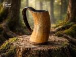 Norse Drinking Horn Tankard with Burnt Finish