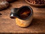 Norse Drinking Horn Tankard with Burnt Finish