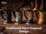 Norse Drinking Horn Tankard with Burnt Finish
