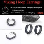 Sterling Silver Viking Rune Hoop Earrings