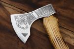 Handmade Viking Tomahawk Axe with Carbon Steel Blade