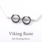 Sterling Silver Viking Rune Hoop Earrings