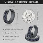 Sterling Silver Viking Rune Hoop Earrings