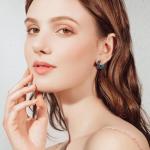 Viking Silver Rune Hoop Earrings with Abalone Design