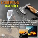 Decorative Viking Axe with Leather Handle and Sheath