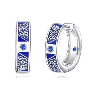 Celtic Knot Hoop Earrings in Sterling Silver