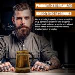 Handmade Viking Horn Beer Mug with Handle