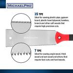 MichaelPro 10-Inch Japanese Pull Saw with Double Edge