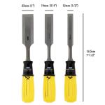 KAKURI Heavy Duty Japanese Wood Chisel Set 3-Piece